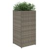 vidaXL Garden Planter Grey 30x30x60 cm Poly Rattan
