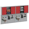 vidaXL Tool Cabinet and Pegboard Set 4 pcs Red 200 x 20 x 115 cm Steel