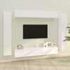 vidaXL 8 Piece TV Cabinet Set White Engineered Wood