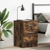 vidaXL Bedside Cabinet Smoked Oak 38x35x56 cm Engineered Wood