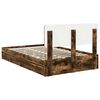 vidaXL Storage Bed with Drawer Smoked Oak 120 x 200 cm Engineered Wood