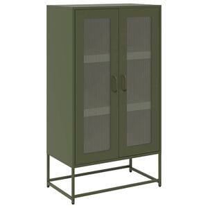 vidaXL Highboard Olive Green 68x39x123 cm Steel