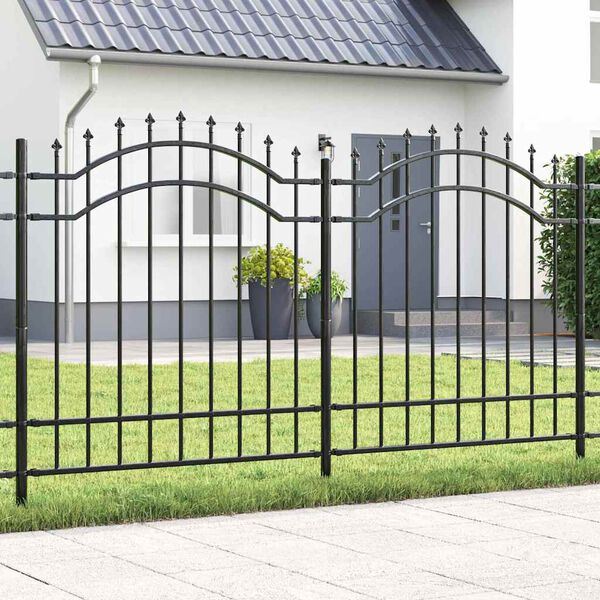 vidaXL Garden Fence Grey 240 x 165 cm Powder-coated steel