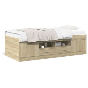 vidaXL Daybed with Drawers without Mattress Sonoma Oak 90x190 cm Single