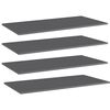 vidaXL Bookshelf Boards 4 pcs High Gloss Grey 100x50x1.5 cm