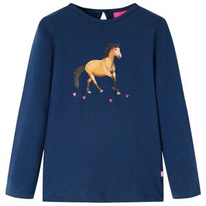 vidaXL Kids' T-shirt with Long Sleeves Navy Blue 92