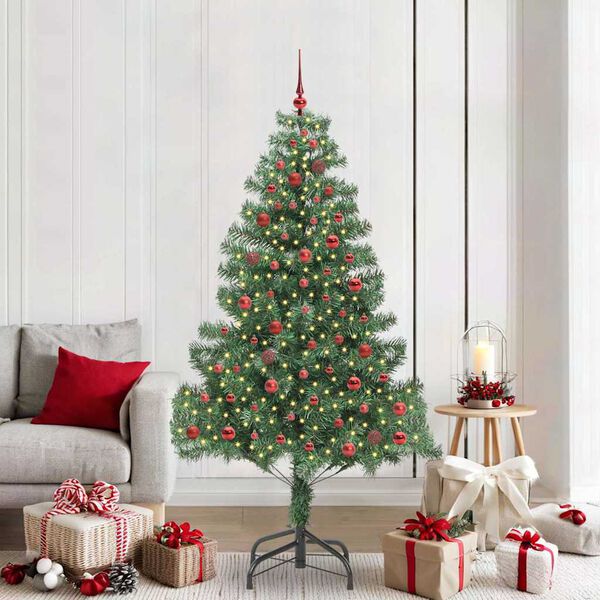 vidaXL Christmas Tree with 300 LEDs with Stand Green 210 cm PVC