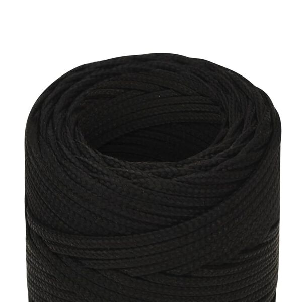 vidaXL Work Rope Black 2 mm 100 m Polyester