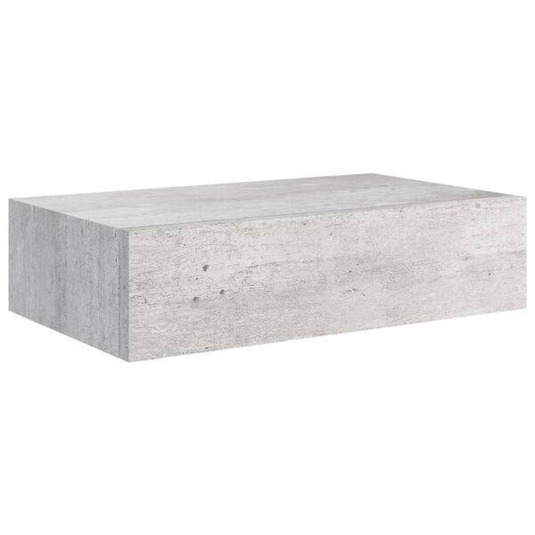 vidaXL Wall Drawer Shelves 2 pcs Concrete Grey 40x23.5x10cm MDF