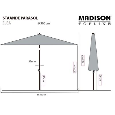 Madison Parasol Elba 300 cm Grey