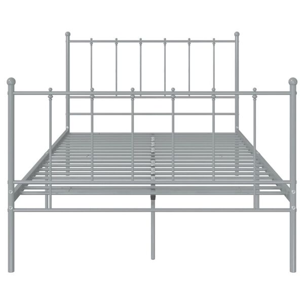 vidaXL Bed Frame without Mattress Grey Metal 120x200 cm