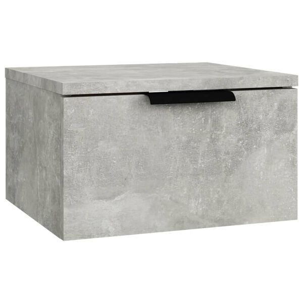 vidaXL Wall-mounted Bedside Cabinet Concrete Grey 34x30x20 cm