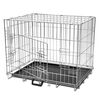 vidaXL Dog Crate | Silver, Black | Galvanised Steel, Plastic | Large | Foldable