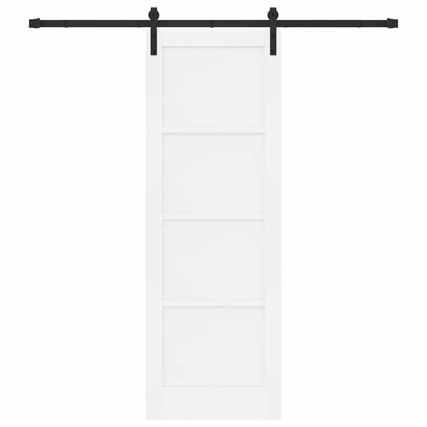 vidaXL Sliding Door White and Black 73.5 x 211 cm Solid Pine Wood