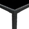 vidaXL Garden Bar Table Black 130x60x110 cm Poly Rattan and Glass