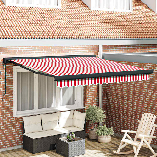 vidaXL Awning Red and White 300 x 250 x 165 cm Polyester and Aluminium