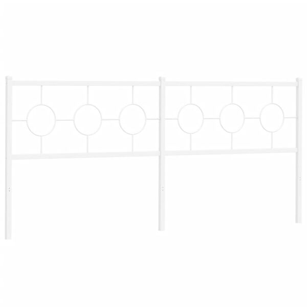 vidaXL Metal Headboard White 193 cm