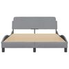 vidaXL Bed Frame "Dover" Light Grey 135x190 cm Double Fabric