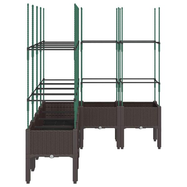 vidaXL Garden Planter with Trellis Brown 160x120x142.5 cm PP