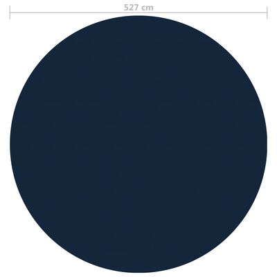 vidaXL Floating PE Solar Pool Film 527 cm Black and Blue