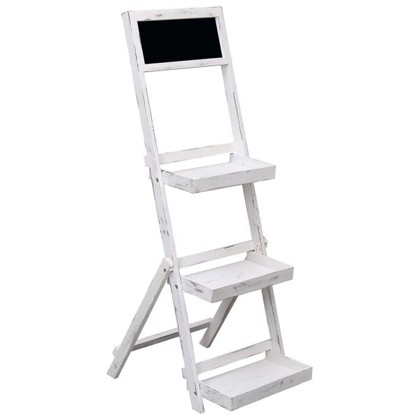 vidaXL Chalkboard Display Stand White 42x40x120 cm Wood