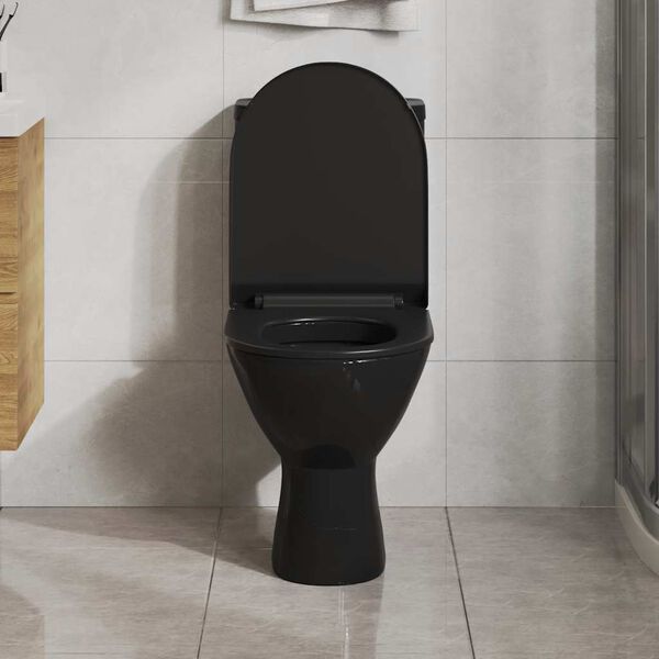 vidaXL Soft-close Toilet Seat with Quick-release Design Black