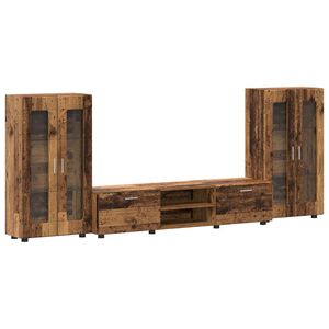 vidaXL TV Cabinet Set with Shelf FLORIN 3 pcs Old Wood Engineered Wood