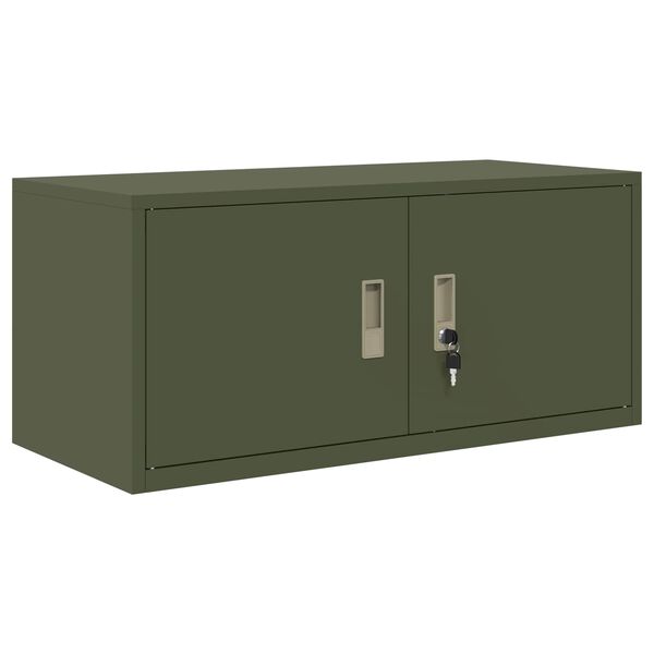 vidaXL Storage Cabinet Olive Green 90 x 40 x 40 cm Cold-Rolled Steel