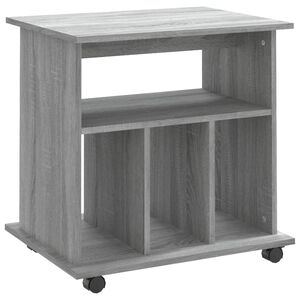 vidaXL Rolling Cabinet Grey Sonoma 60x45x60 cm Engineered Wood