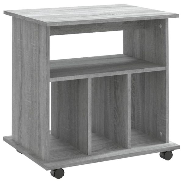 vidaXL Rolling Cabinet Grey Sonoma 60x45x60 cm Engineered Wood