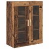 vidaXL Highboard Old Wood 69.5 x 34 x 180 cm Engineered Wood and Glass