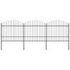 vidaXL Garden Fence with Spear Top Steel 537x175 cm Black