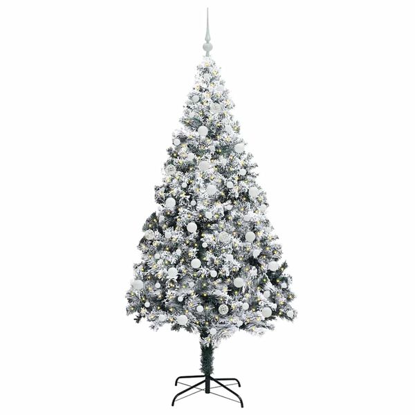 vidaXL Artificial Christmas Tree with 300 LEDs with Stand Green 210 cm