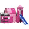 vidaXL Kids' Loft Bed with Tower without Mattress Pink 90x190 cm Single