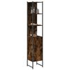 vidaXL Bathroom Cabinet Smoked Oak 33x33x185.5 cm Engineered Wood
