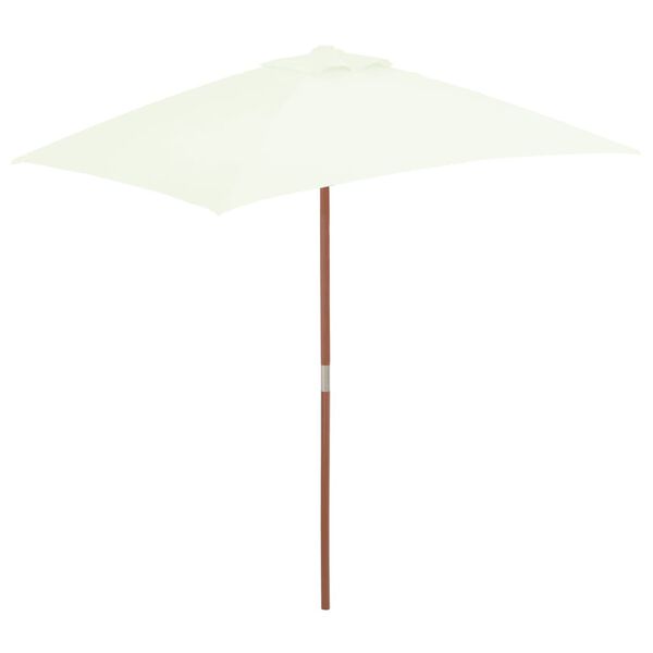 vidaXL Garden Parasol with Wooden Pole 150x200 cm Sand