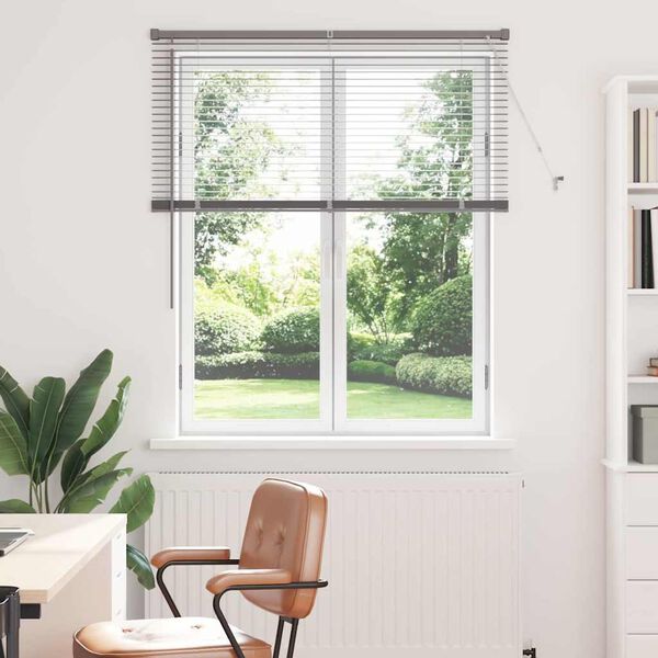 vidaXL Venetian Blinds Height Adjustable Silver 130 x 115 cm Aluminium