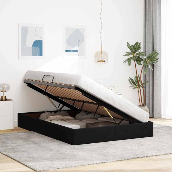 vidaXL Storage Bed with Headboard Black 135 x 190 cm Velvet