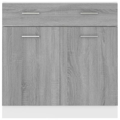 vidaXL Drawer Bottom Cabinet Grey Sonoma 80x46x81.5 cm Engineered Wood