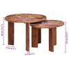 vidaXL Nesting Tables 2 pcs Multicolour Solid Reclaimed Wood