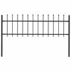 vidaXL Garden Fence "Woerden" with Spear Top Steel 170x60 cm Black