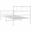 vidaXL Metal Bed Frame without Mattress with Footboard White 90x200cm