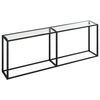 vidaXL Console Table Transparent 220x35x75.5cm Tempered Glass