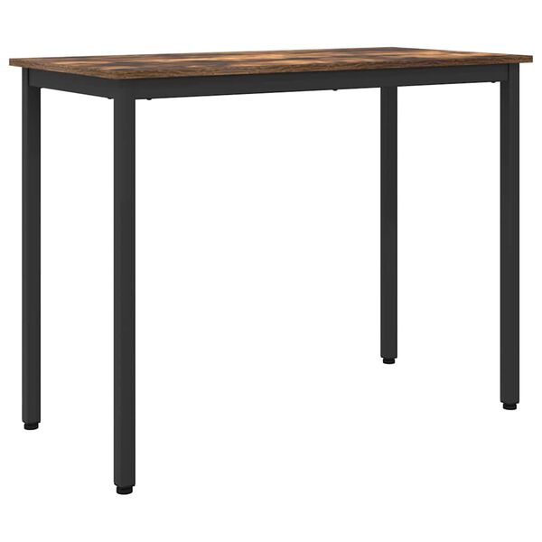 vidaXL Table Smoked Oak 100 x 50 x 76.5 cm Engineered Wood and Steel