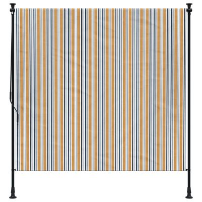 vidaXL Outdoor Roller Blind Yellow and White 200x270 cm Fabric&Steel