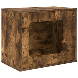 vidaXL Cat House Smoked Oak 51 x 30 x 42.5 cm Engineered Wood
