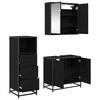 vidaXL Bathroom Furniture Set 3 pcs Black Oak Engineered Wood