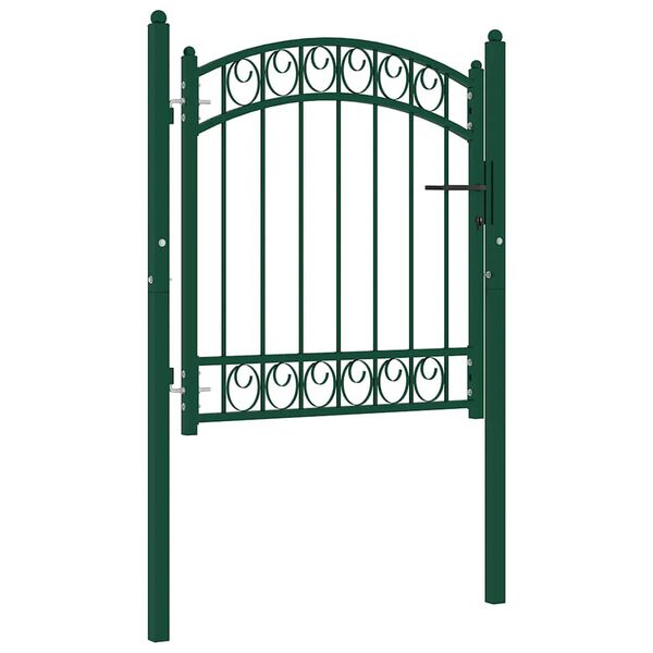 vidaXL Fence Gate Emmen with Arched Top Steel 100x86 cm Green