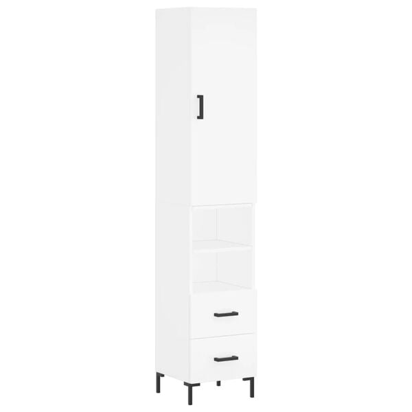 vidaXL Highboard White 34.5x34x180 cm Engineered Wood