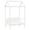vidaXL Bed and Bench Set with Roof without Mattress White 90x200 cm